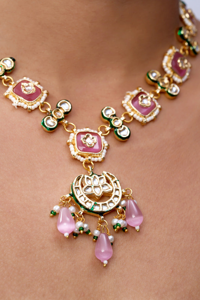 MEHER KUNDAN & MULTI PURE STONES NECKLACE SET