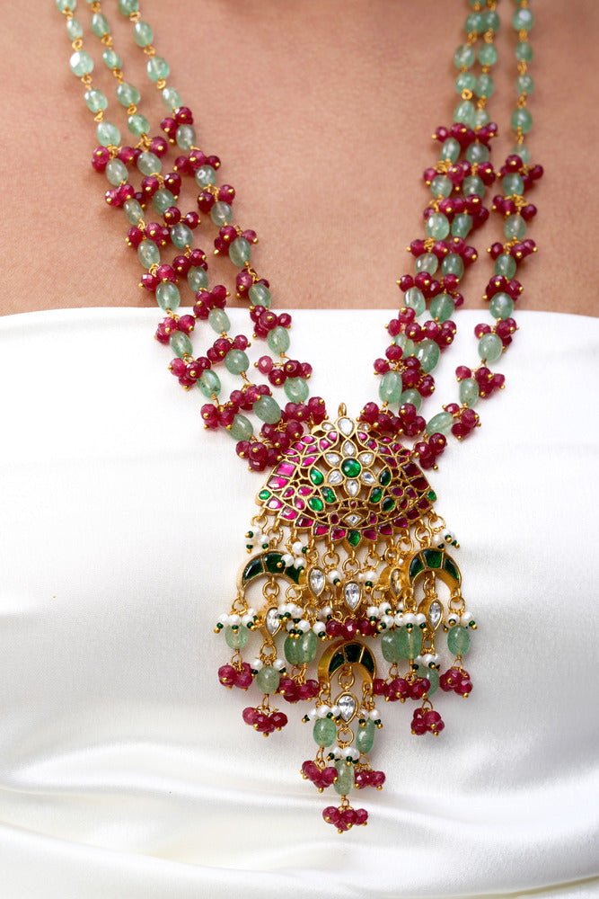 MEERA KUNDAN & MULTI PURE STONES NECKLACE