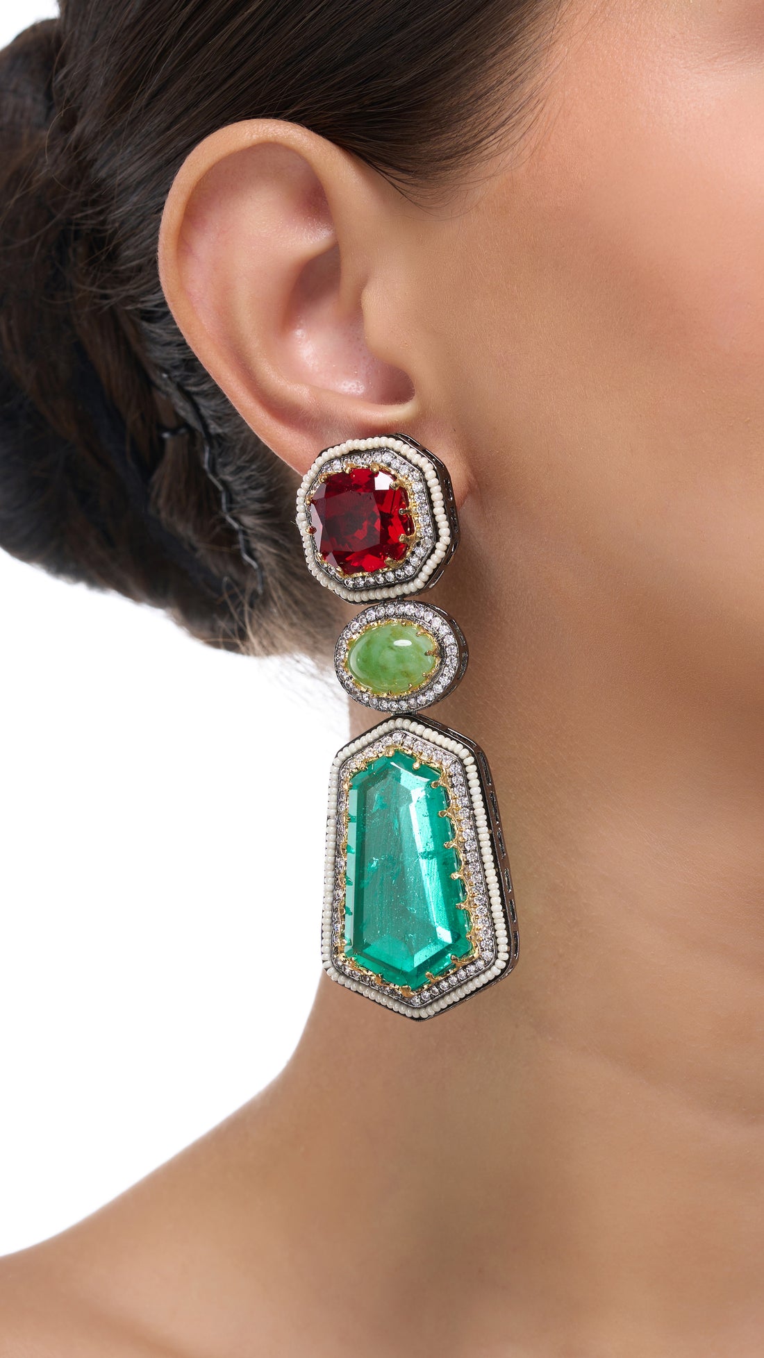 SELENE TRIPPLE LAYERED EARRINGS
