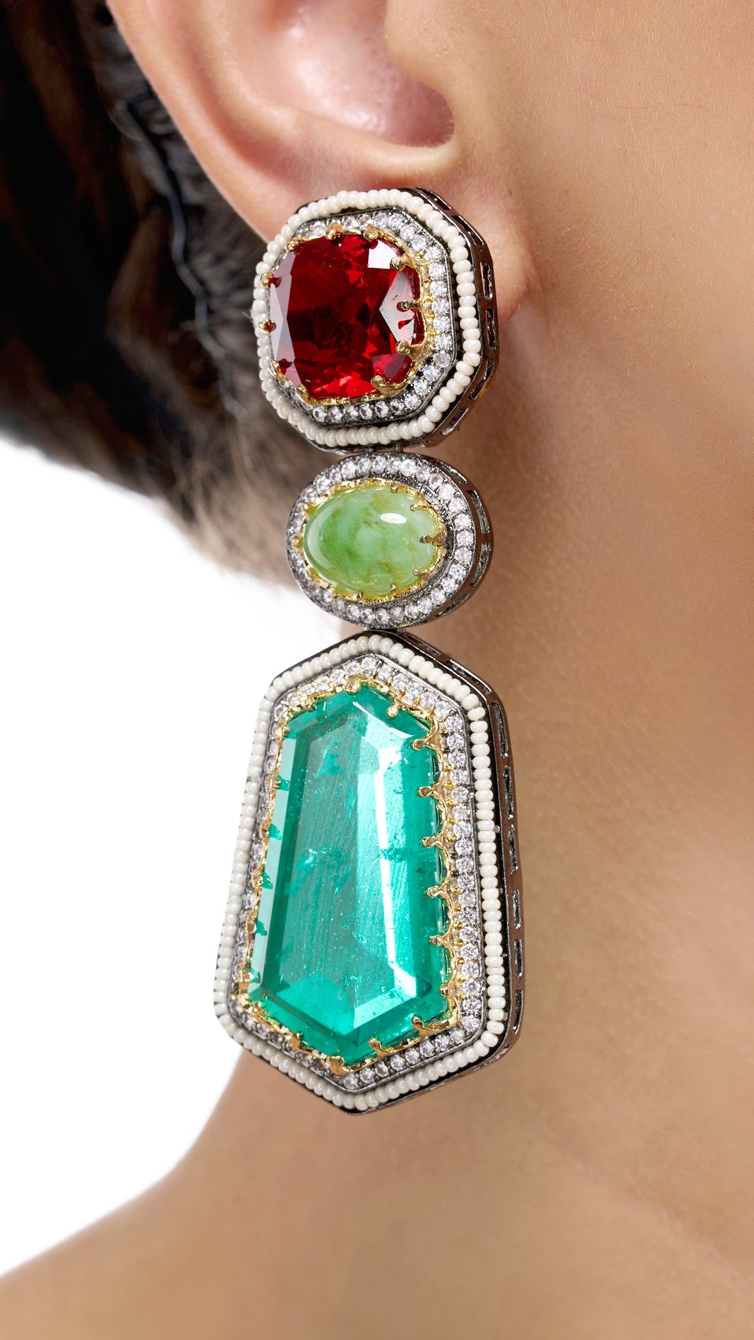 SELENE TRIPPLE LAYERED EARRINGS