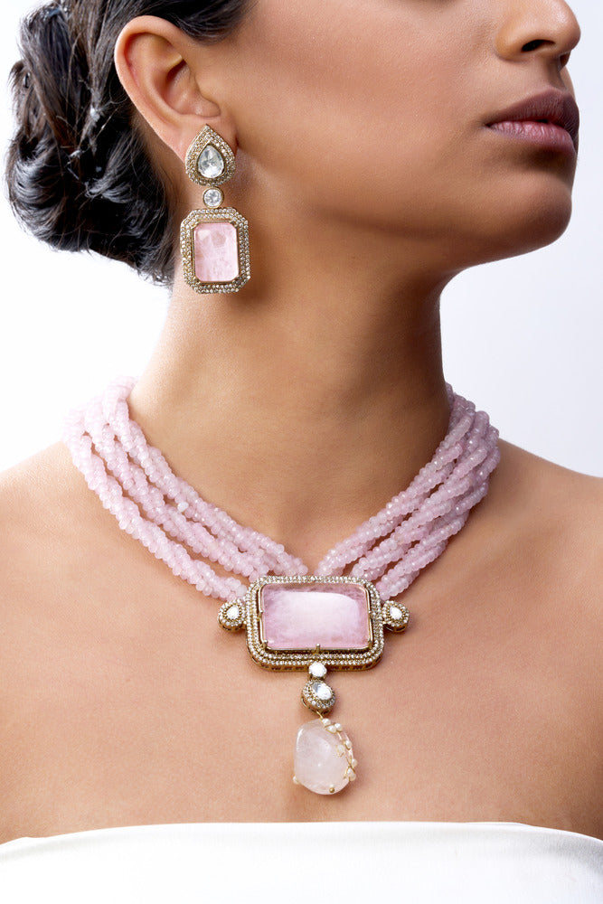 RAHA VICTORIAN & PURE STONES NECKLACE SET
