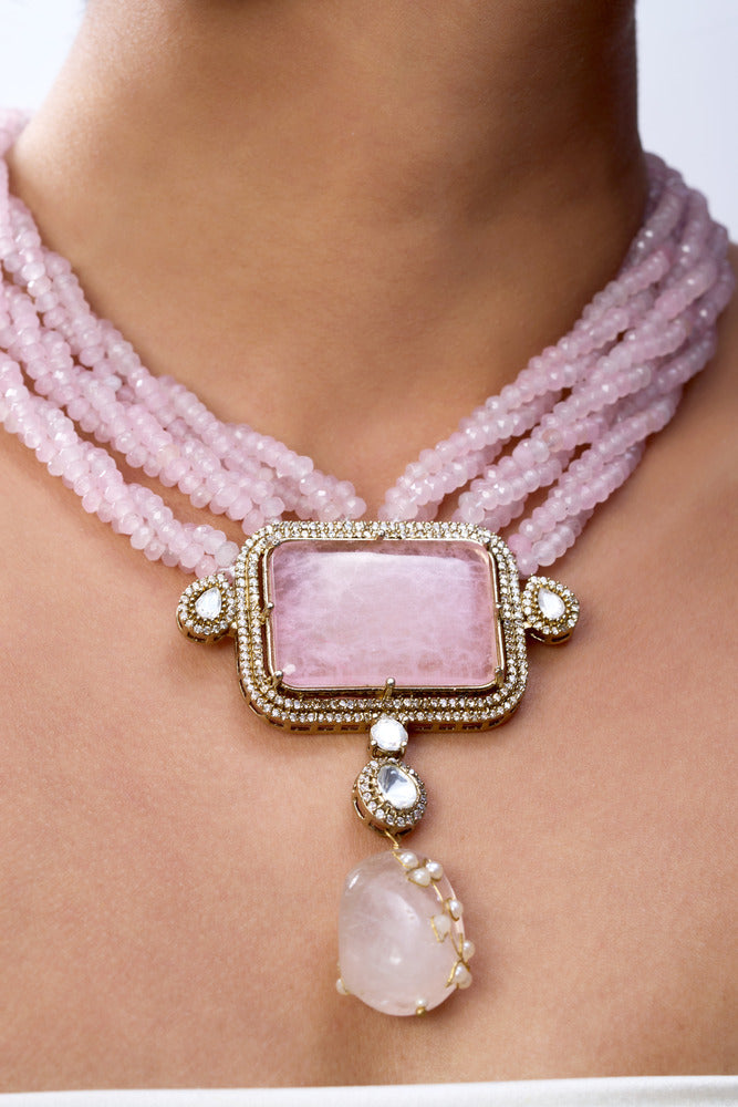 RAHA VICTORIAN & PURE STONES NECKLACE SET