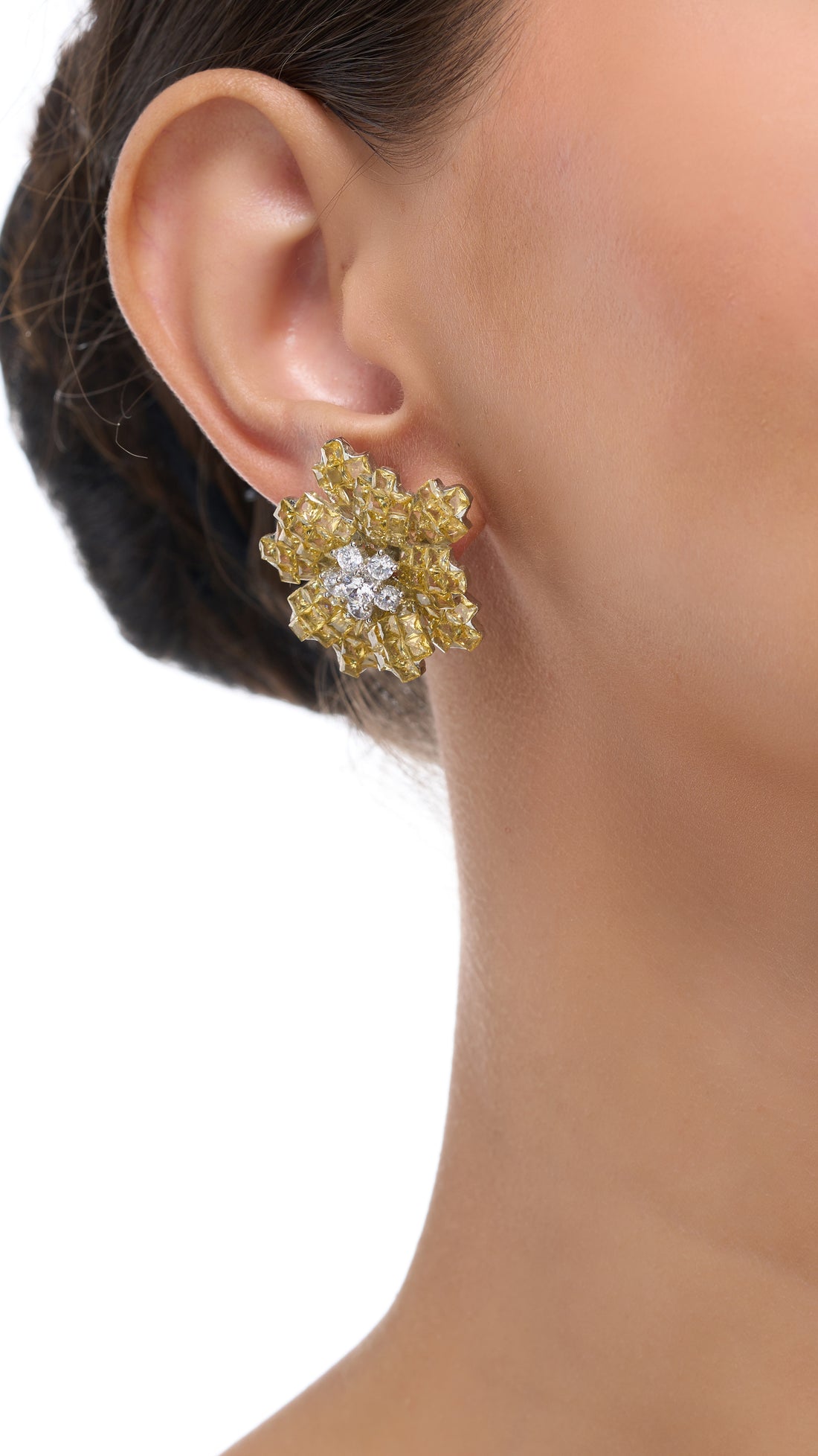 STELLA INVISIBLE CITRINE STONE EARRINGS