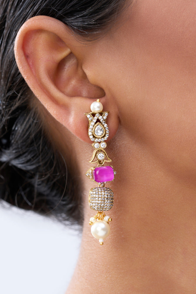 SWARA POLKI WITH PURE MULTI COLOUR  STONES NECKLACE SET