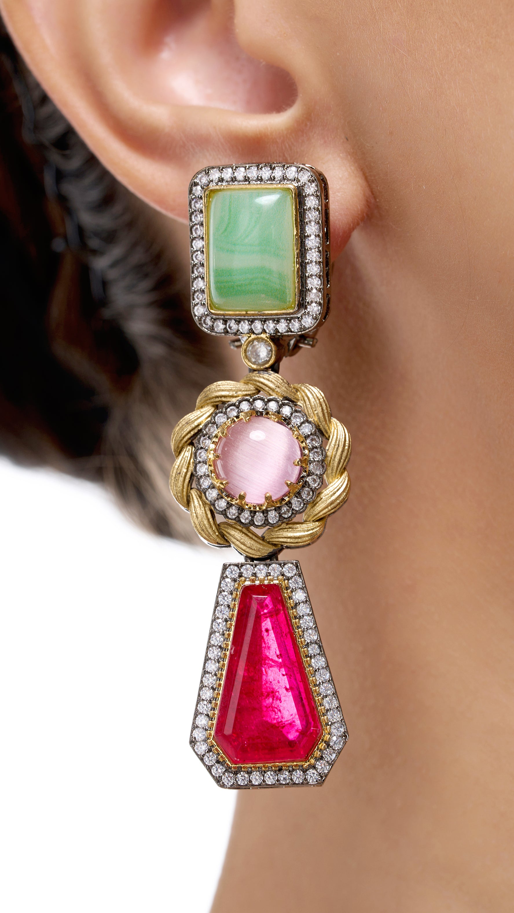 DEVIKA TRIPLE LAYERED EARRINGS