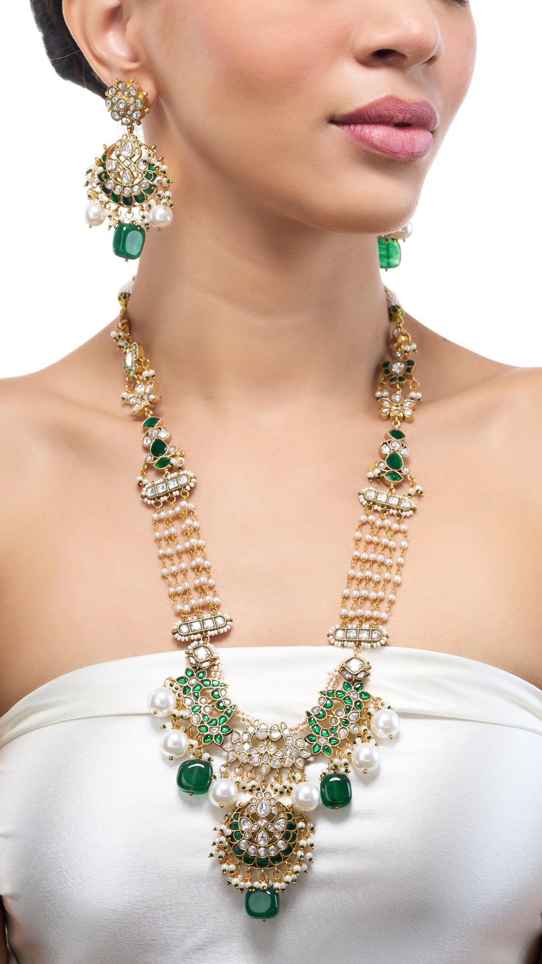 PRAKRITIKA GOLD FOIL WITH HAND ENAMEL & PURE PEARLS