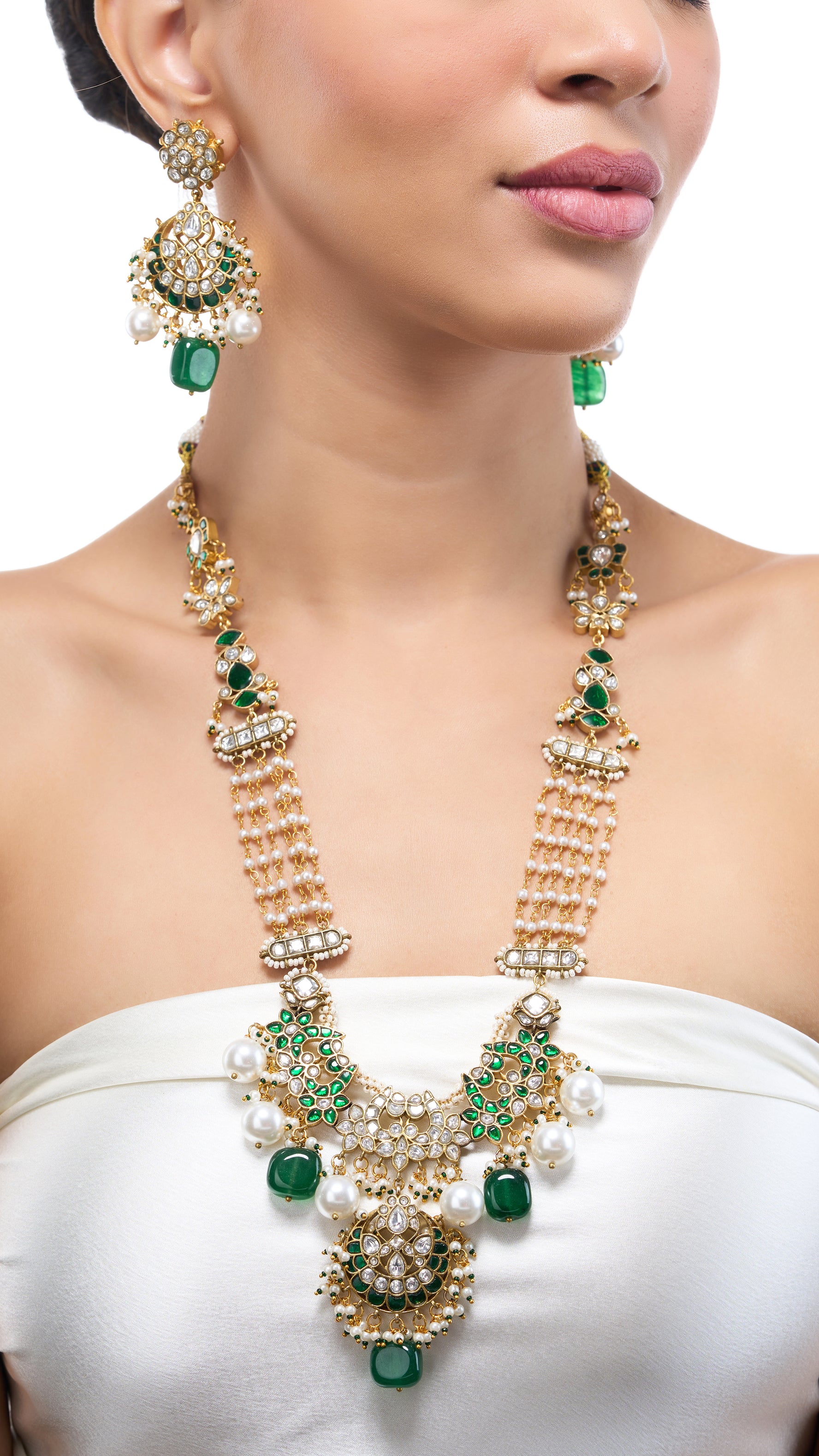 PRAKRITIKA GOLD FOIL WITH HAND ENAMEL & PURE PEARLS