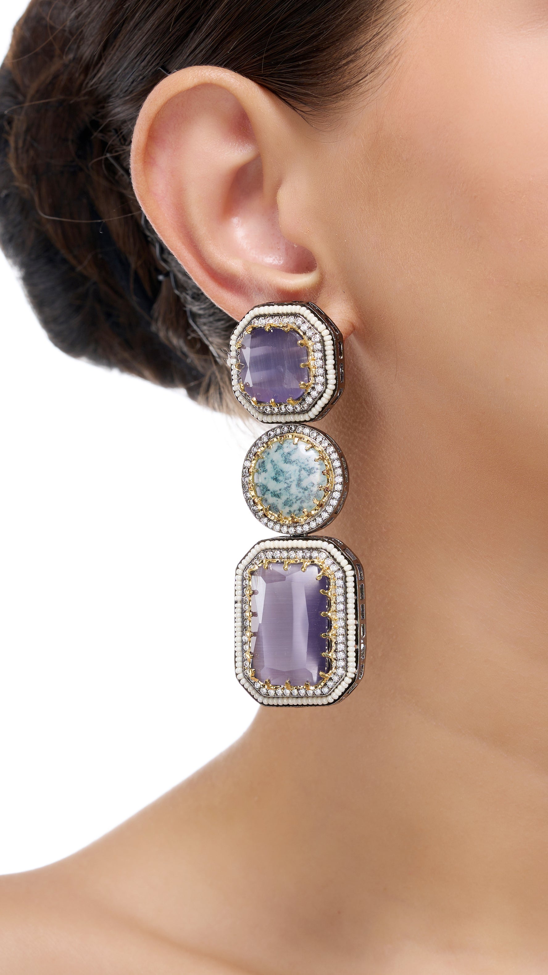 BHAVAPRIYA TRIPLE LAYERED EARRINGS