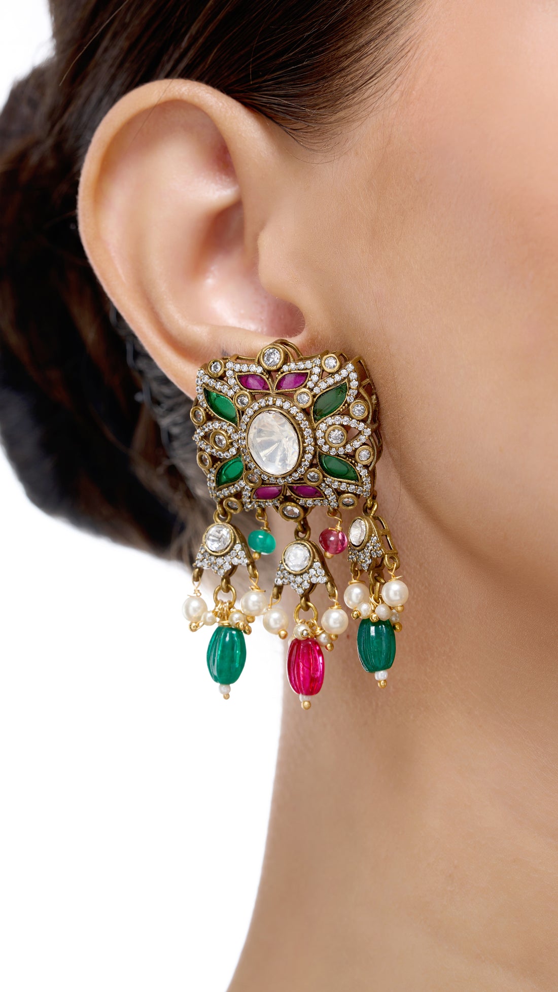 KANTA MULTI COLOR VICTORIAN KUNDAN SET