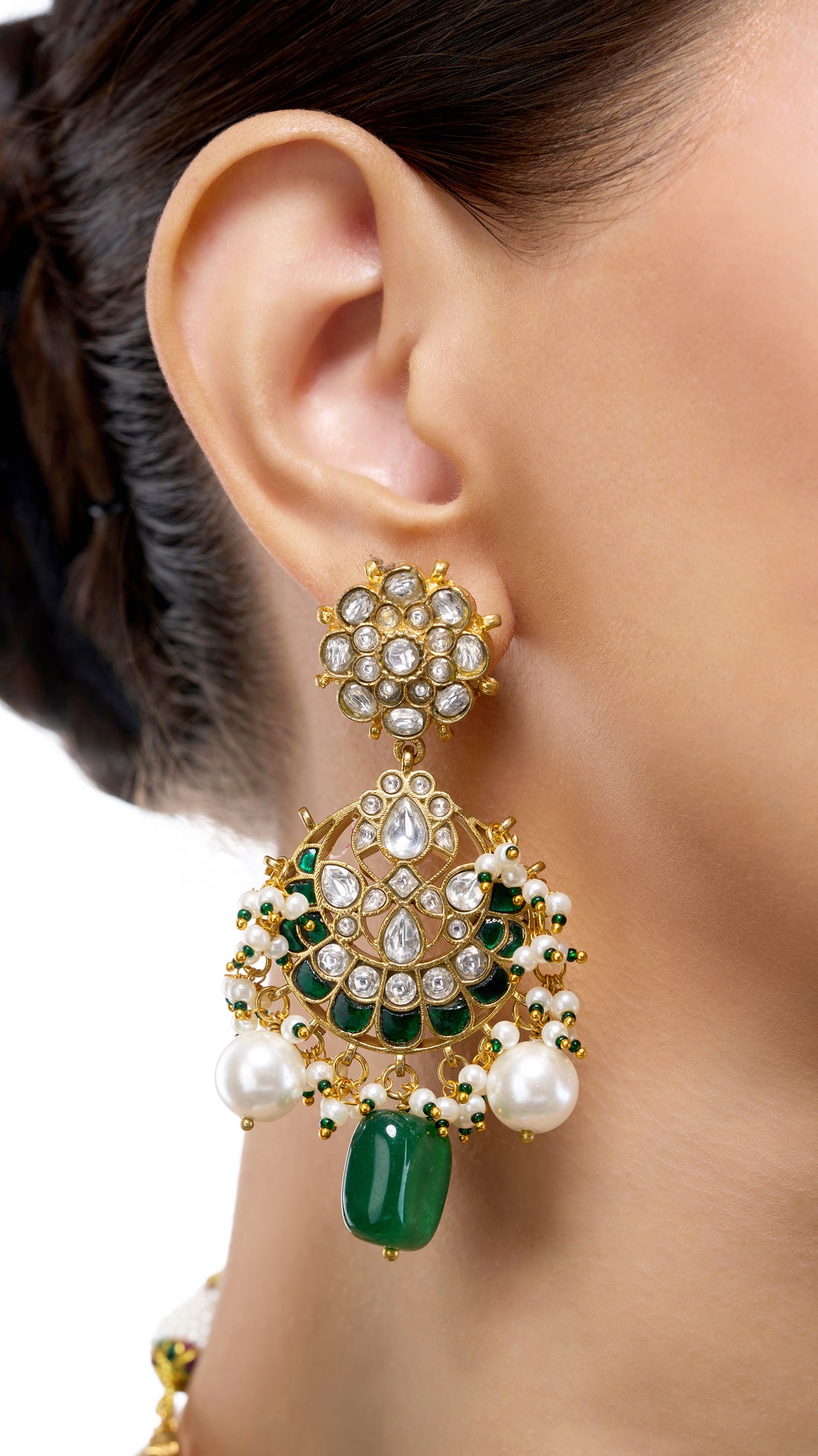 PRAKRITIKA GOLD FOIL WITH HAND ENAMEL & PURE PEARLS