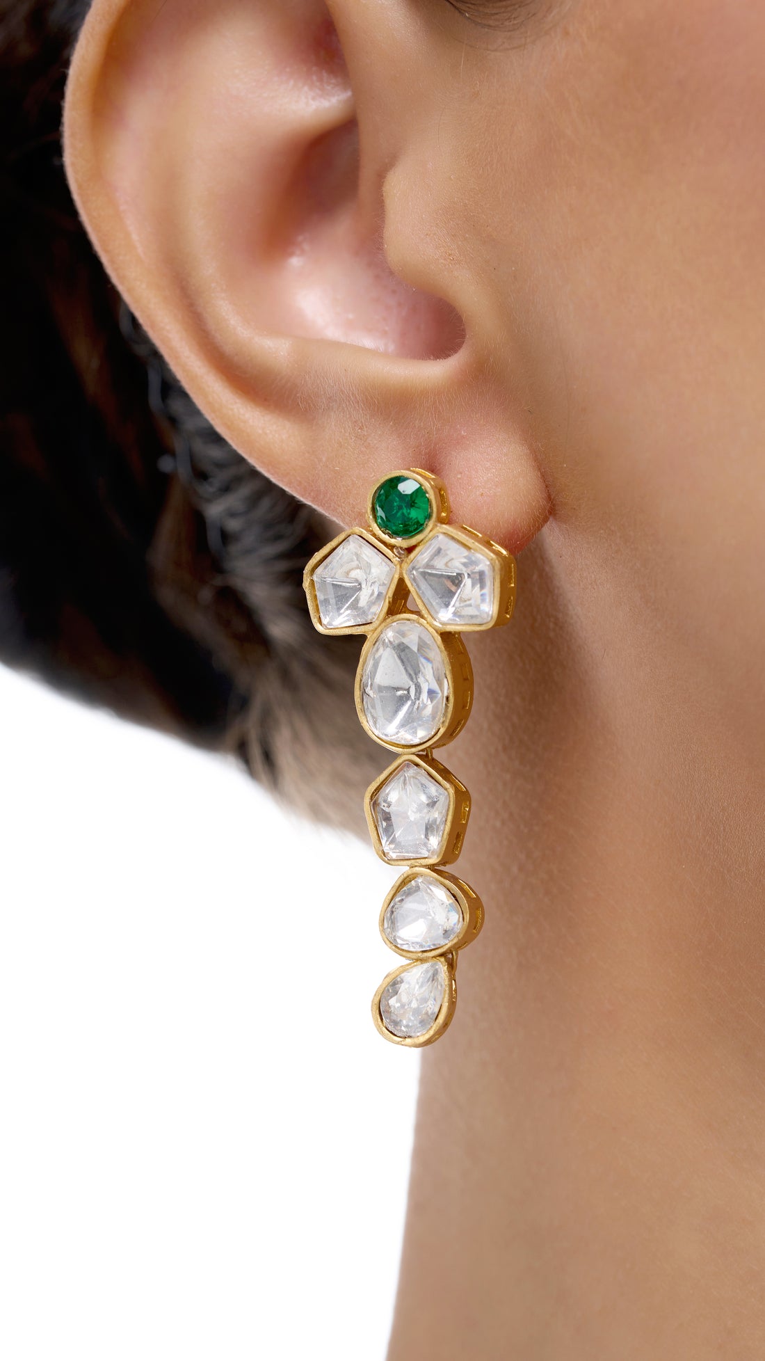 CHARULATA DOUBLE LAYERED FLOWER KUNDAN NECKLACE SET