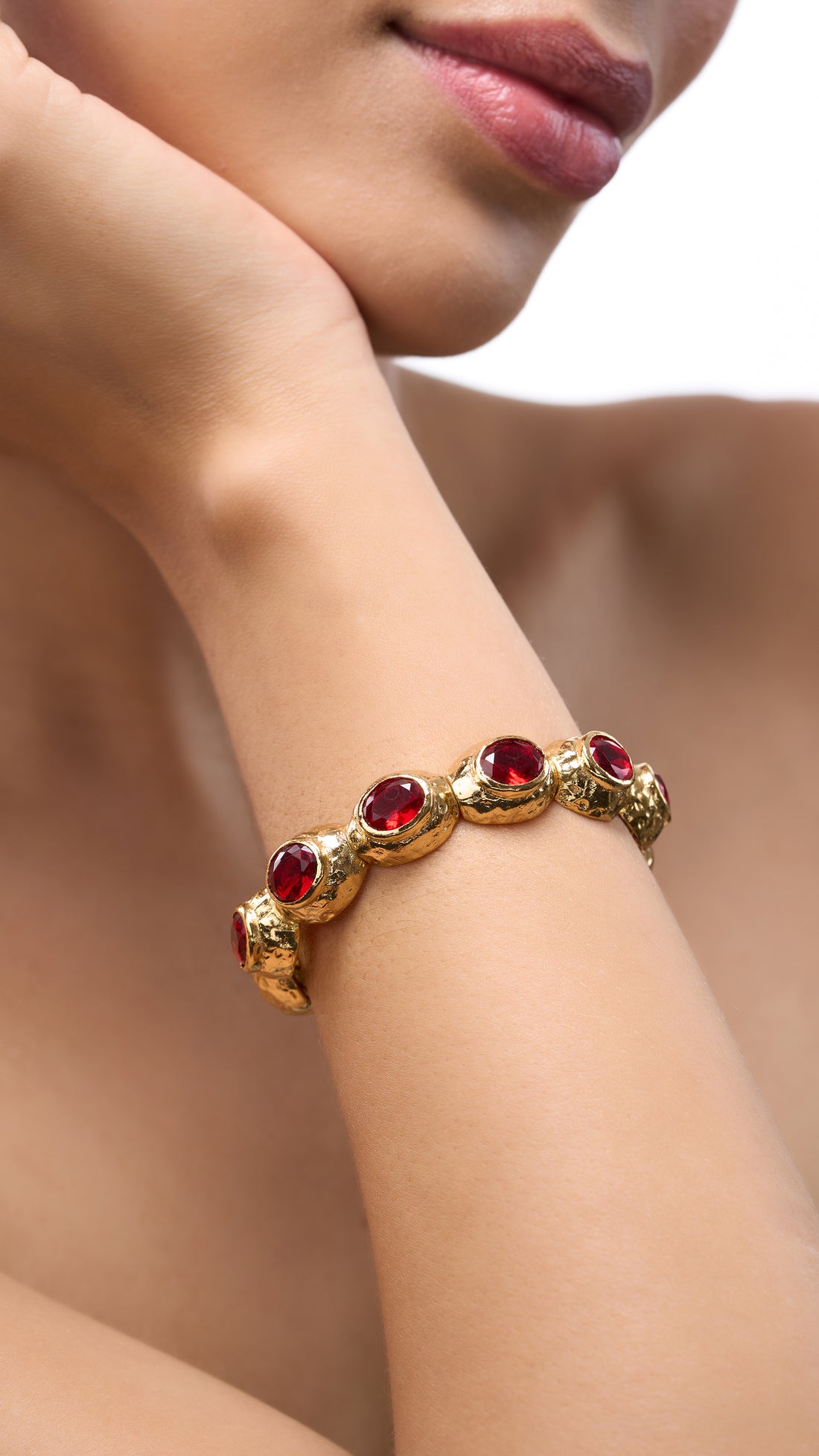 TARANEH GOLD PLATED BRACELET WITH SEMI PRECIOUS STONES