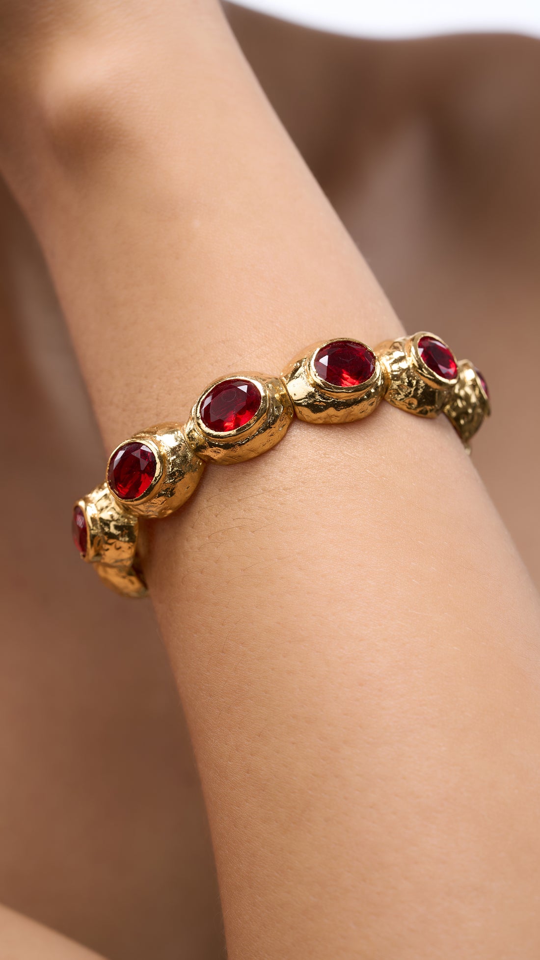 TARANEH GOLD PLATED BRACELET WITH SEMI PRECIOUS STONES