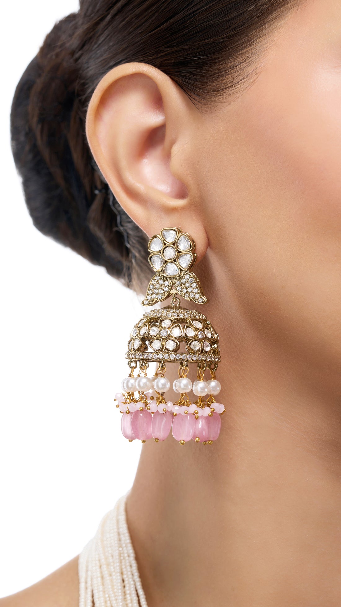 ROSALIE VICTORIAN NECKLACE SET WITH HYDRO BEADS & PEARLS
